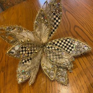 Mackenzie Childs Gold and Black Courtly Check Decorative Accent Tree Clips (10)